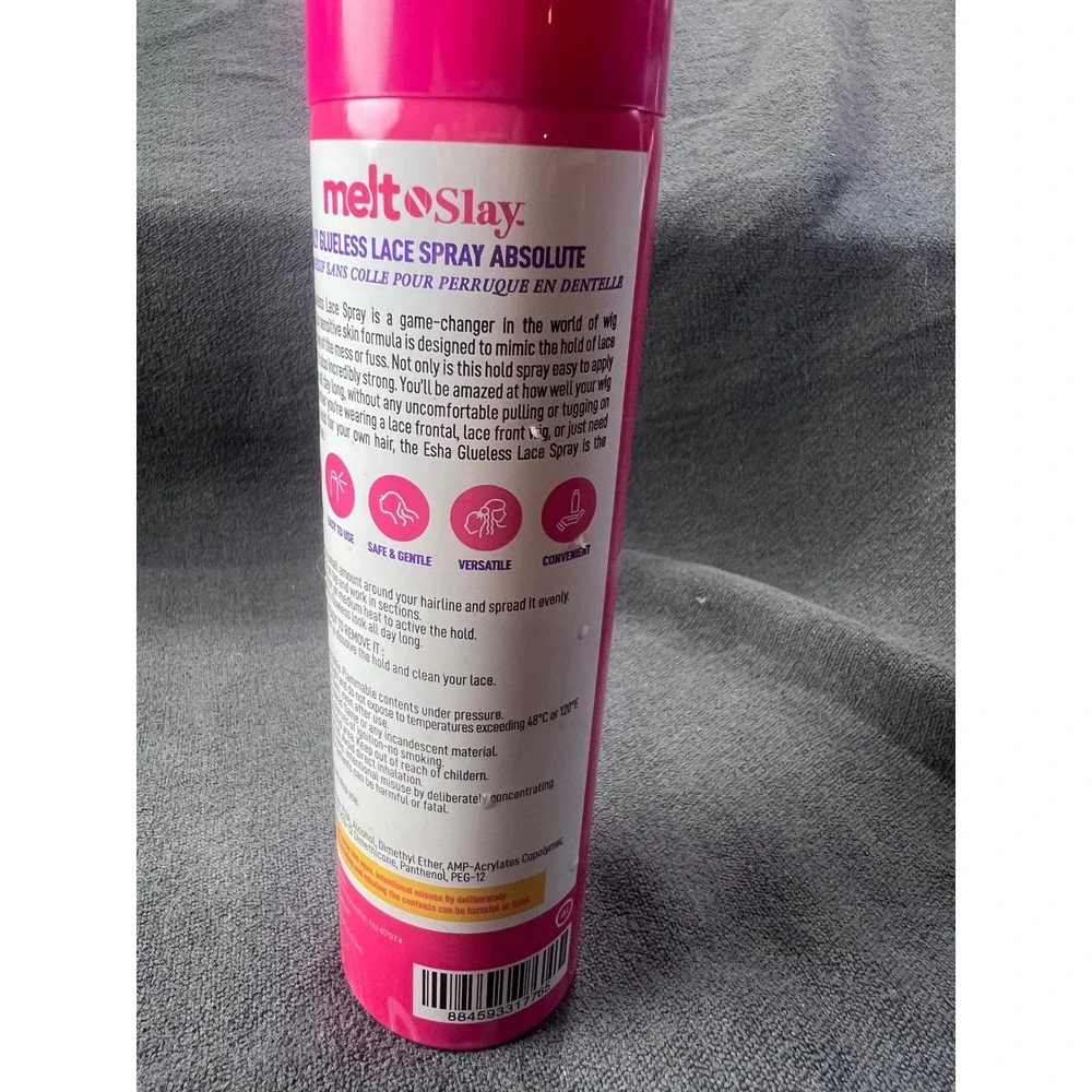 Esha Melt N Slay Daily Glueless Lace Spray Absolute 7.4oz Lace Wig Bond Pink